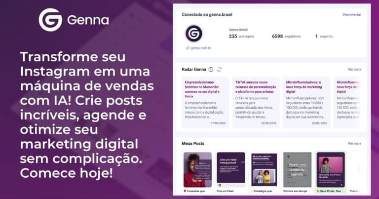 Transforme seu Instagram em uma máquina de vendas com IA! Crie posts incríveis, agende e otimize seu marketing digital sem complicação. Comece hoje!